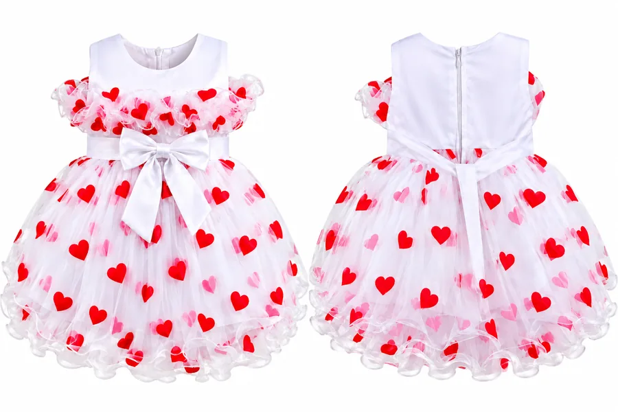 Baby Girl Dress – Heart Print