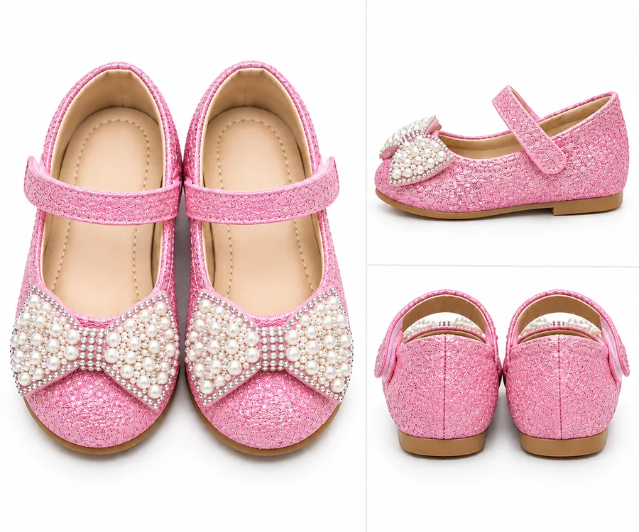 Baby Girl Shoes – Pink Pearl Bow