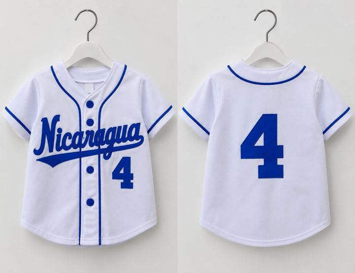 Nicaragua Baby Baseball Shirt – White/Blue #4