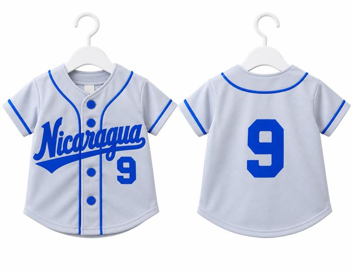 Nicaragua Baby Baseball Shirt – White/Blue #9