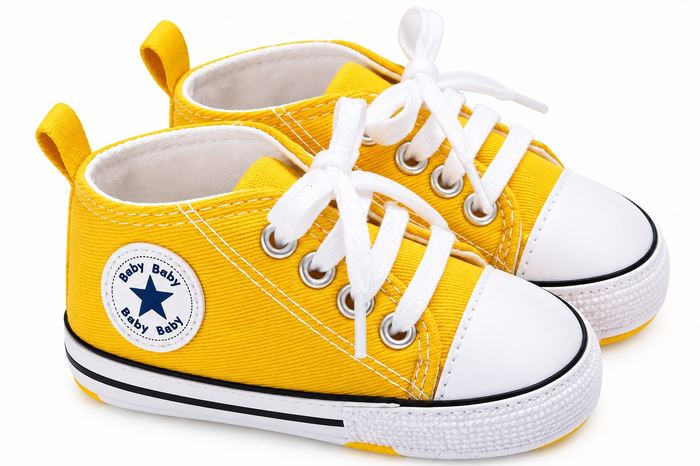 Baby Shoes – Yellow Canvas