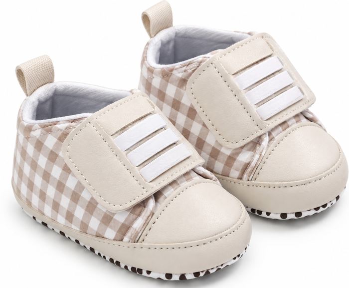 Baby Shoes – Beige Checkered