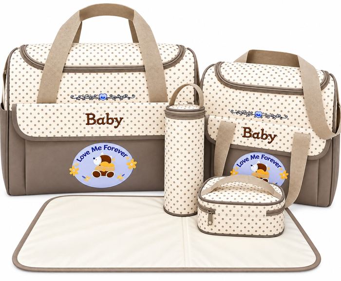 Baby Diaper Bag Set – Brown
