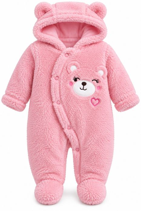 Baby Heavy Romper – Bear Pink