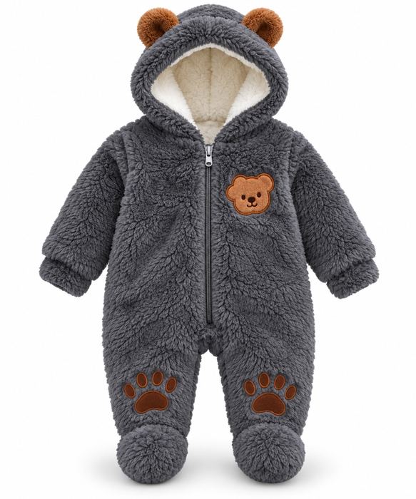 Baby Heavy Romper – Bear Grey