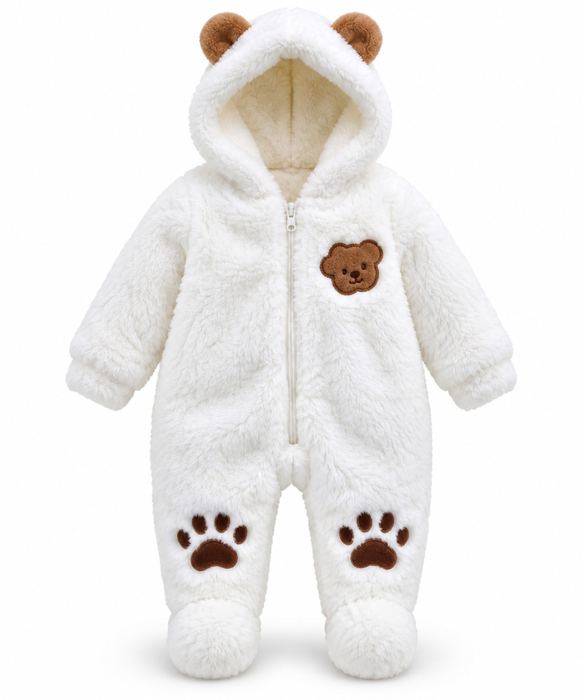 Baby Heavy Romper – Bear White