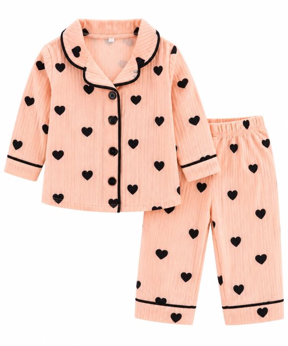 Kids Pajamas – Peach Hearts