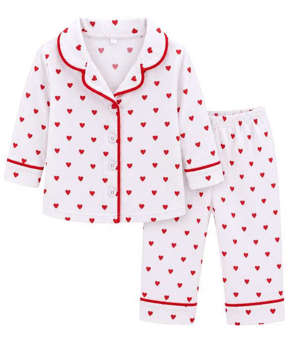 Kids Pajamas – Red Hearts