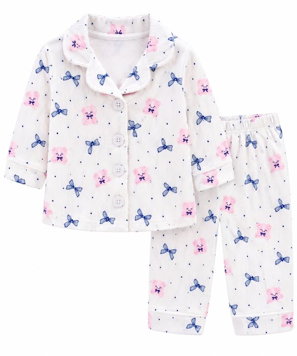 Kids Pajamas – Pink & Blue Bows